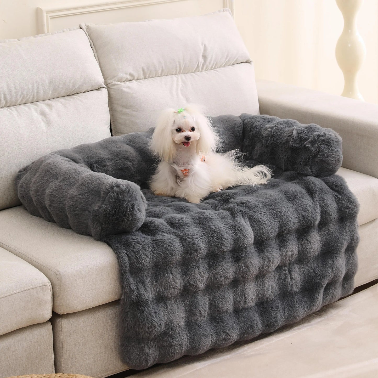 Fluffy Plush Pet Dog Bed Sofa