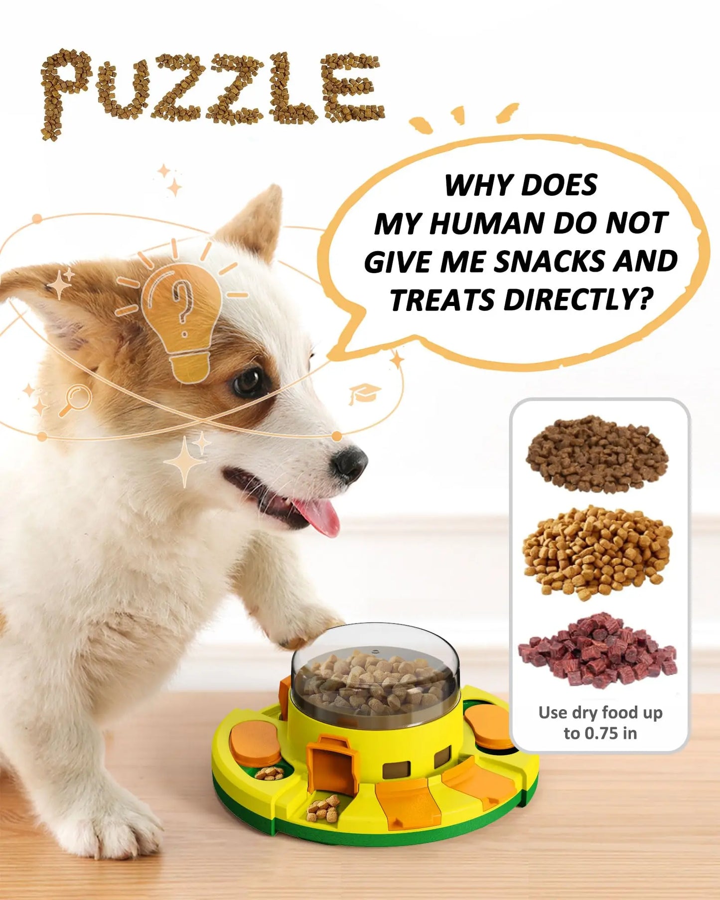 Pet Slow Feeder Dispenser for Dry Food