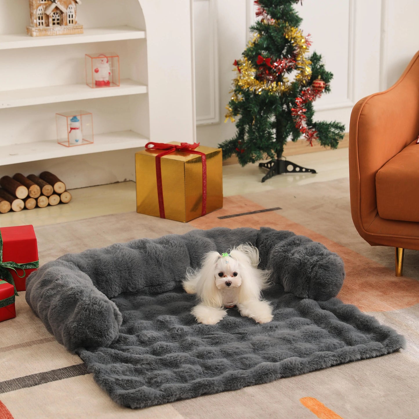 Fluffy Plush Pet Dog Bed Sofa