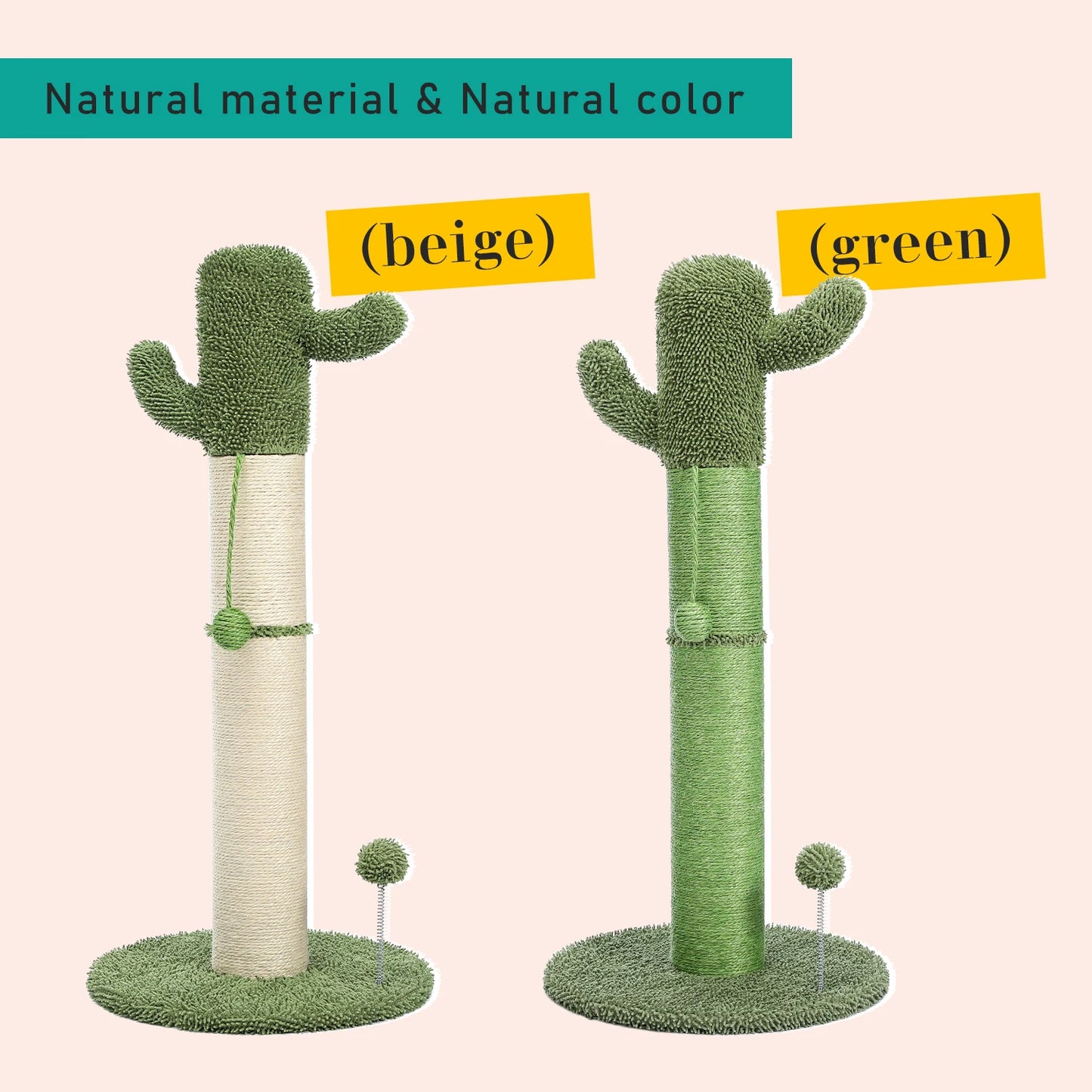 Cute Cactus Pet Cat Tree Toy with Ball Scratching Post