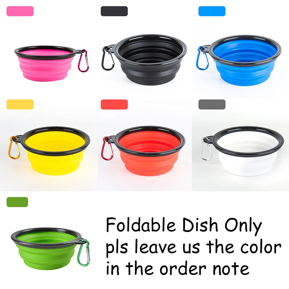 Portable Folding Food Bowl Drinking Bottle Set with Hook