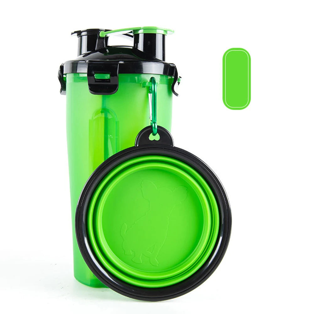 Portable Folding Food Bowl Drinking Bottle Set with Hook