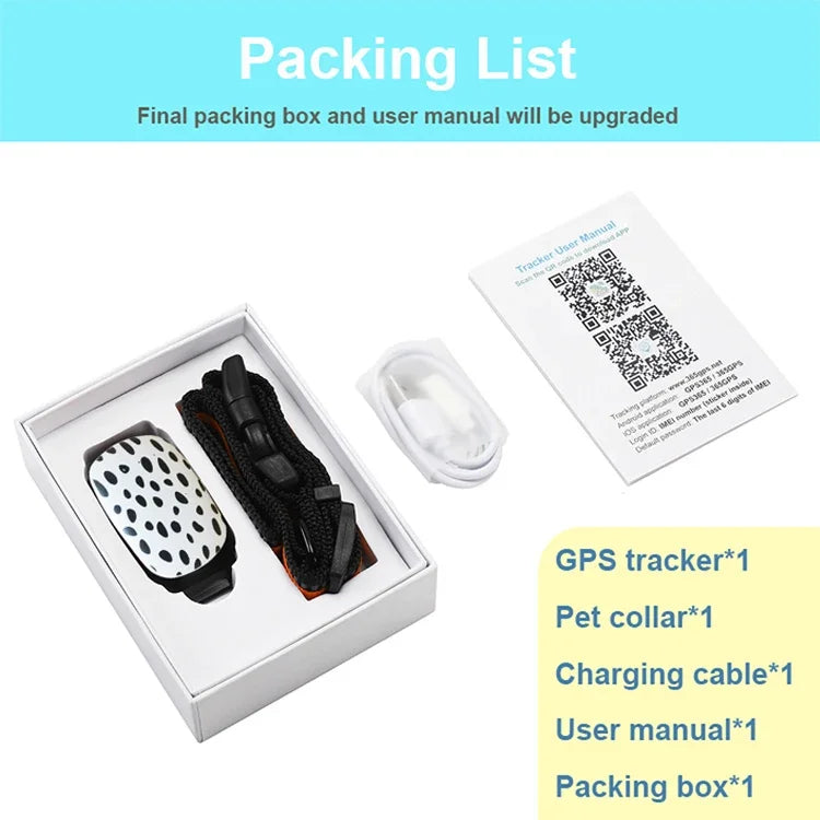 4G Pets Gps Tracker with Sim Card Waterproof Anti-theft Real-time Tracker Dog Collar Free Tracking APP for Dog Anti-lost Locator