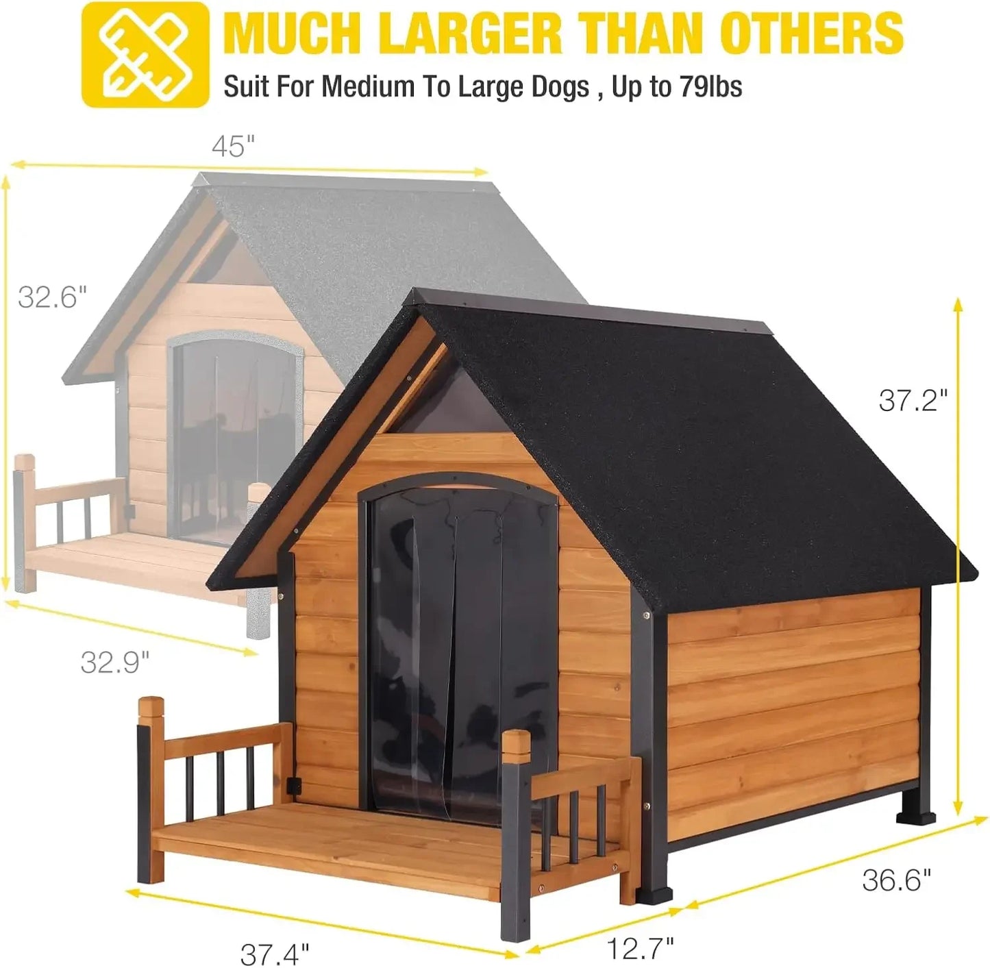 Dog House Outdoor with Insulated Liner and Metal Frame