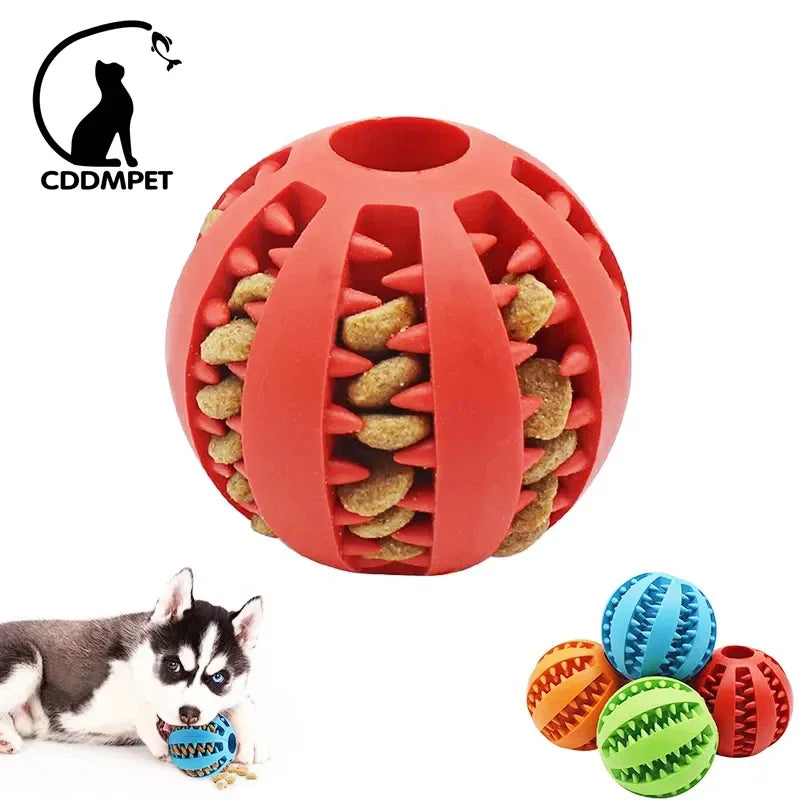 Elasticity Puppy Tooth Cleaning Rubber Food Ball Toy