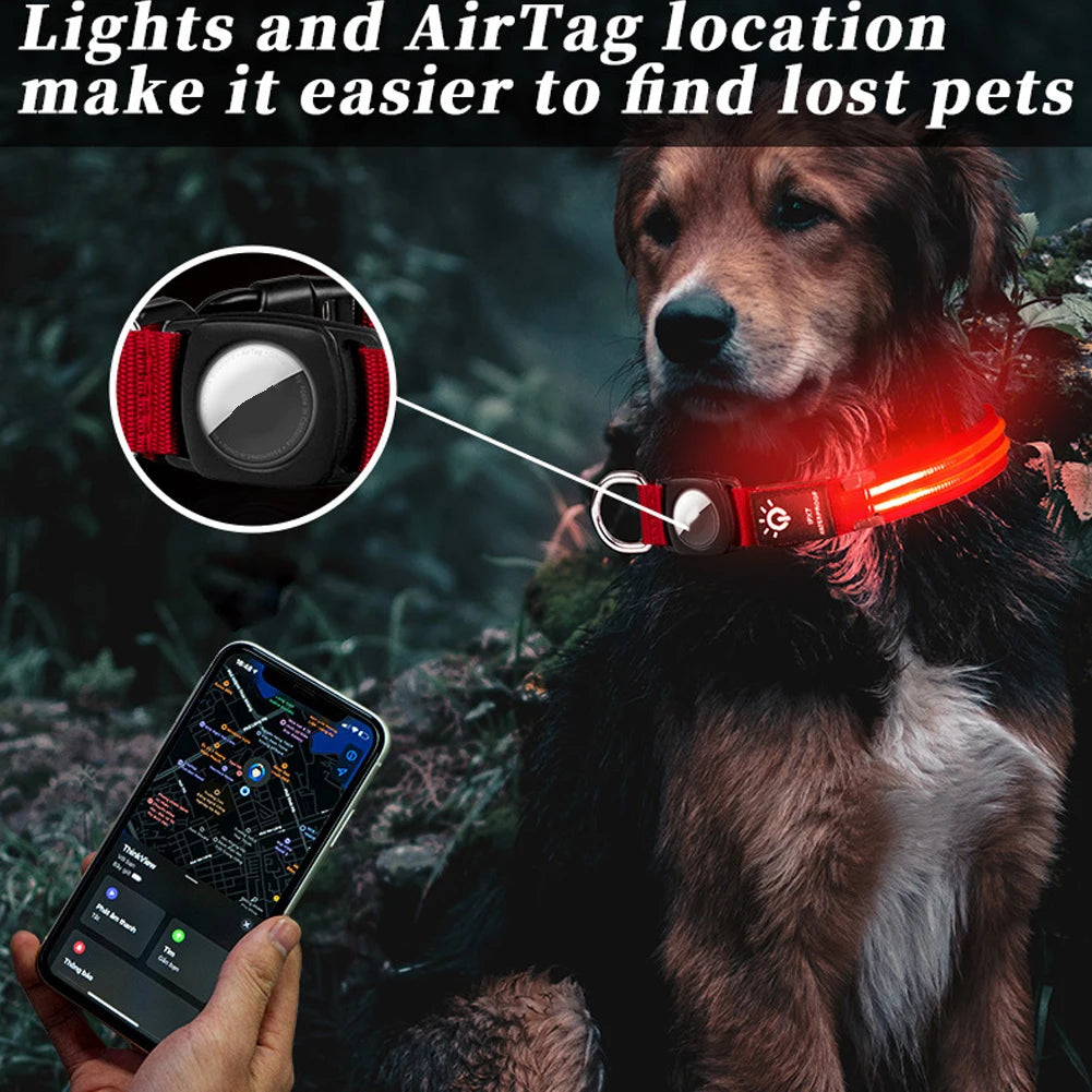 LED Dog Collar With 3 Lighting Modes Adjustable Light Up Dog Collar Waterproof USB Rechargeable Safety Glowing Pet Collar