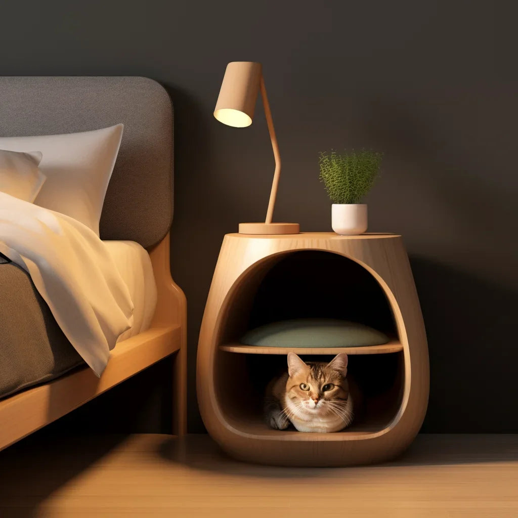 Cat Bed Tea Bedside Table