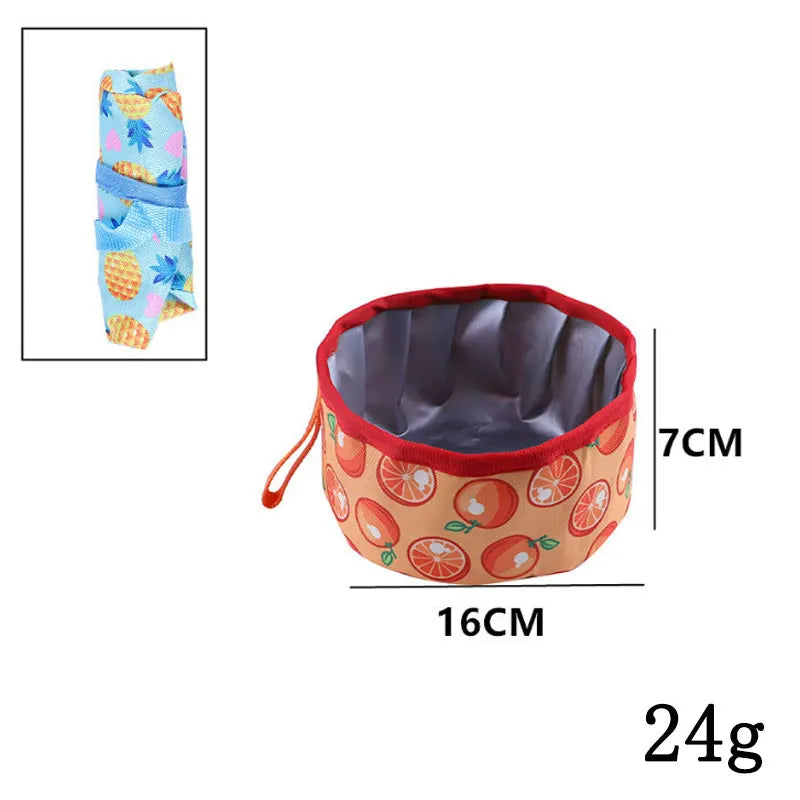 Dog Drink Food Bowl Travel Bowl Oxford Cloth Outdoor Folding Bowl For Dogs and Cats Easy To Carry Pet Travel Supplies