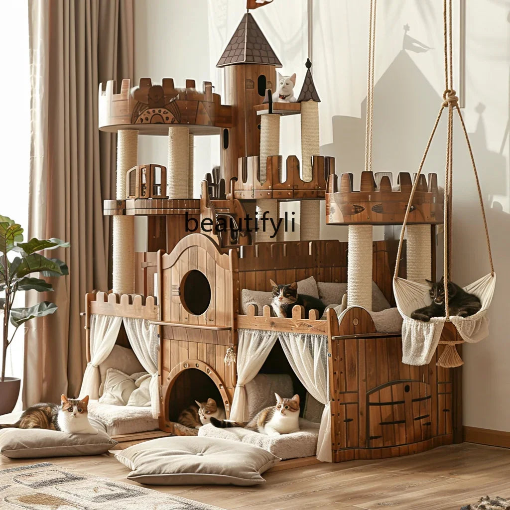 Home Super Large Castle Solid Wood