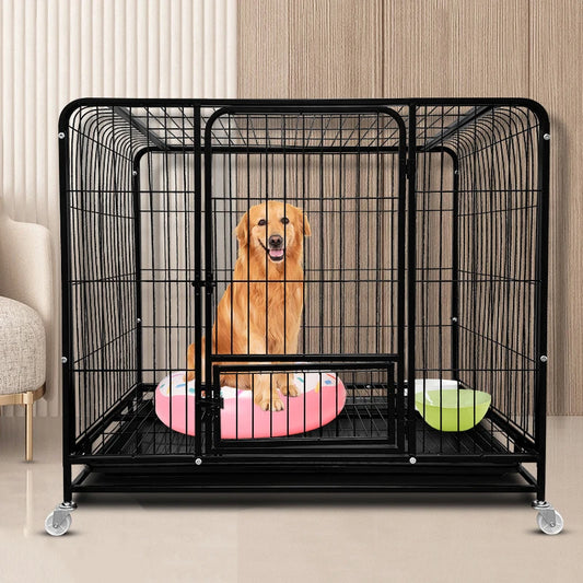 BOOTEELY Dog Kennels Heavy Duty Indestructible and Escape-Proof Dog Crate Cage Kennel for Large Dogs