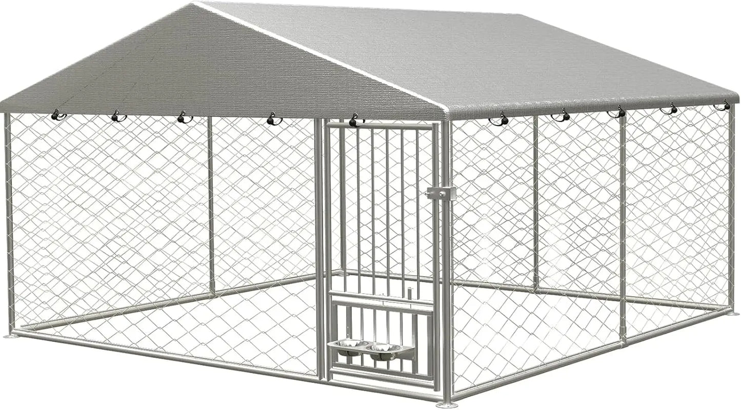 GNIXUU 10x10 Large Outdoor Dog Kennel,