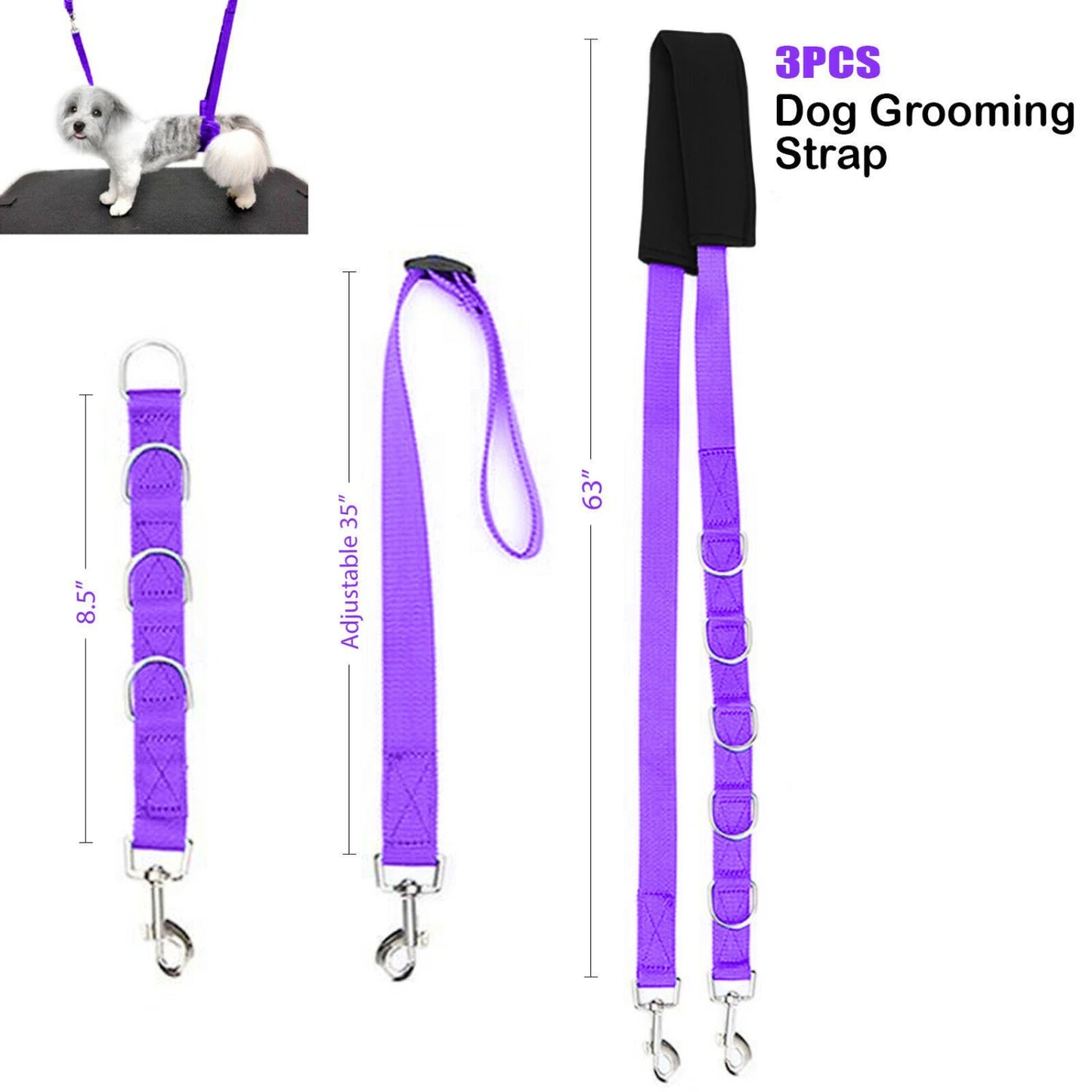 New Solid Dog Chain and Collar Set for Pet Grooming with Secure Leash