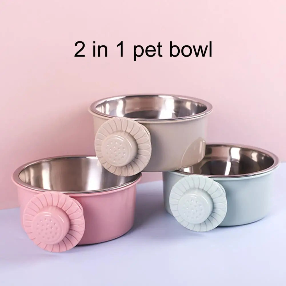 Non-Slip Corrugated Anti-Spill Hanging Bowl Set