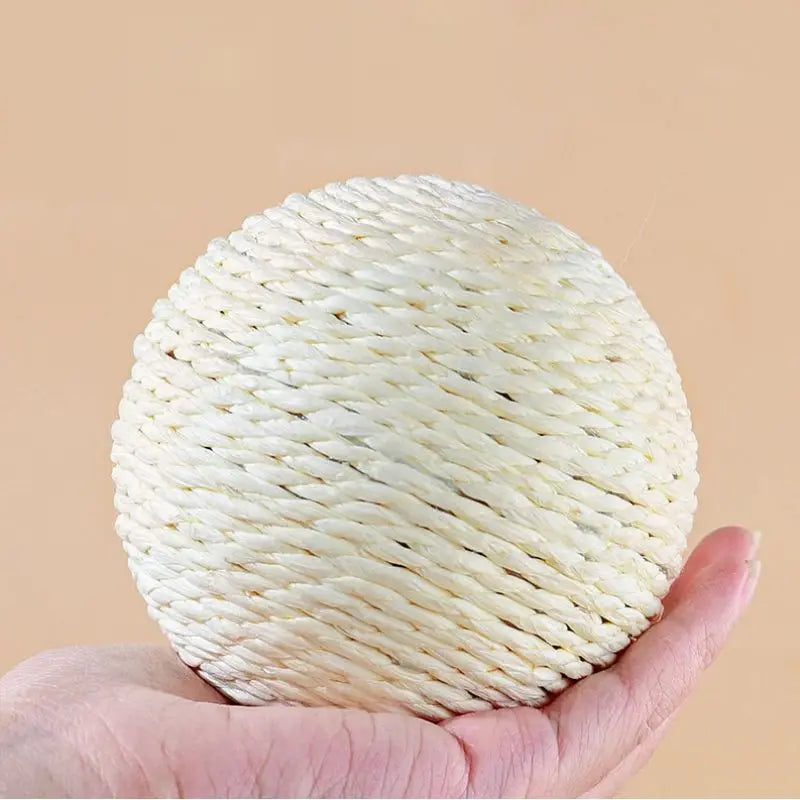 Large Cat Toys Interactive Scratch Chew Ball Handmade Weave Kitty Fun Cat Toy Ball Cat Scratcher Bite Ball Toy Pet Products