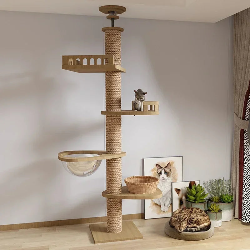 Cats Tree Solid Wood Pets Furniture