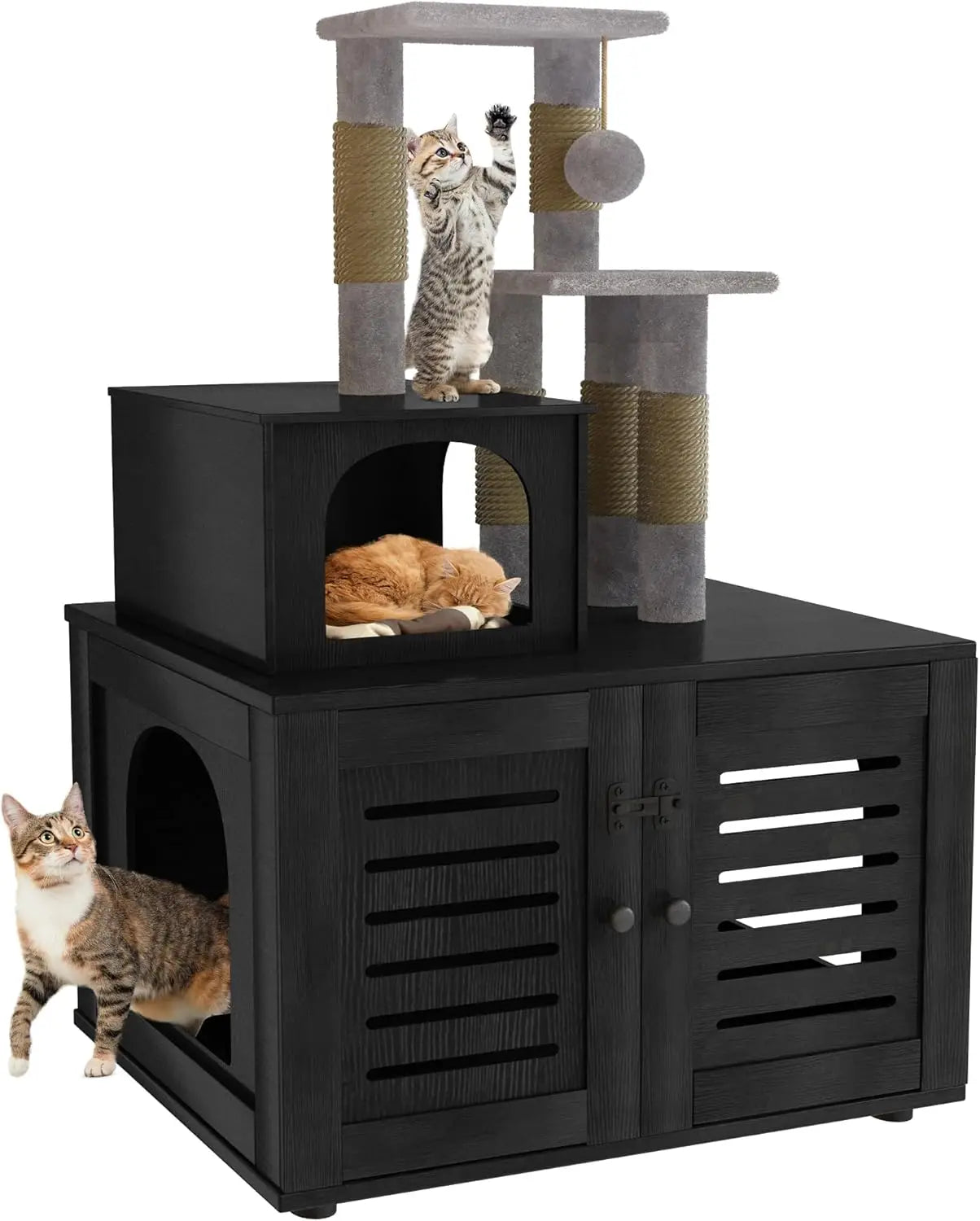 Cat Tree with  Litter Box Enclosure