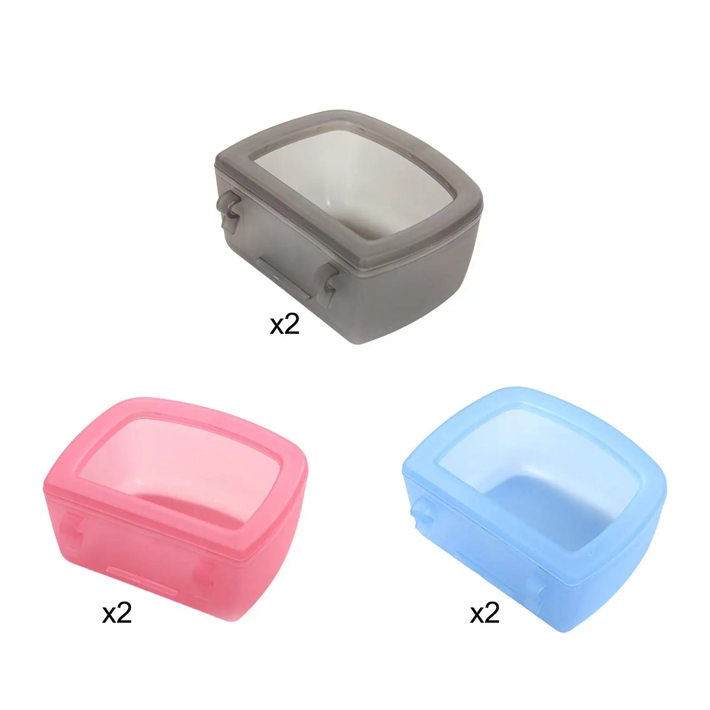 2Pcs Pet Crate Hanging Bowls Water Feeder Dish