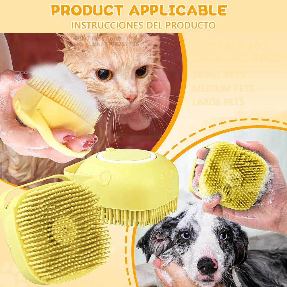 Dog Bath Brush Silicone Pet Shampoo Brush