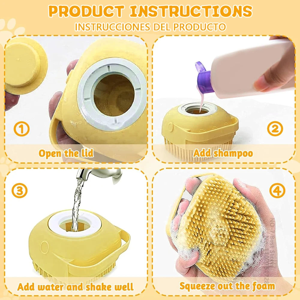 Dog Bath Brush Silicone Pet Shampoo Brush