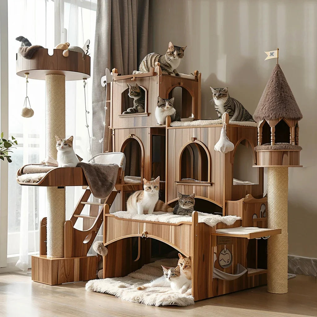 Home Super Large Castle Solid Wood