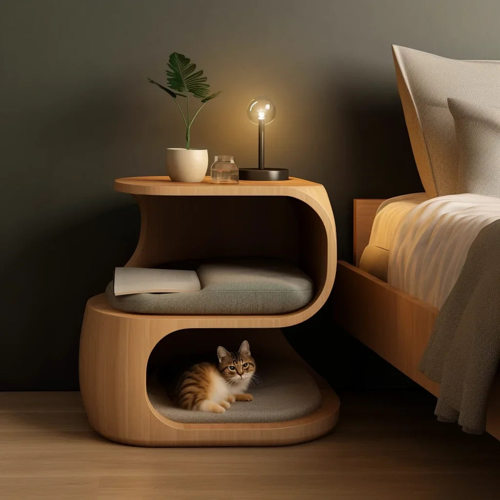 Cat Bed Tea Bedside Table