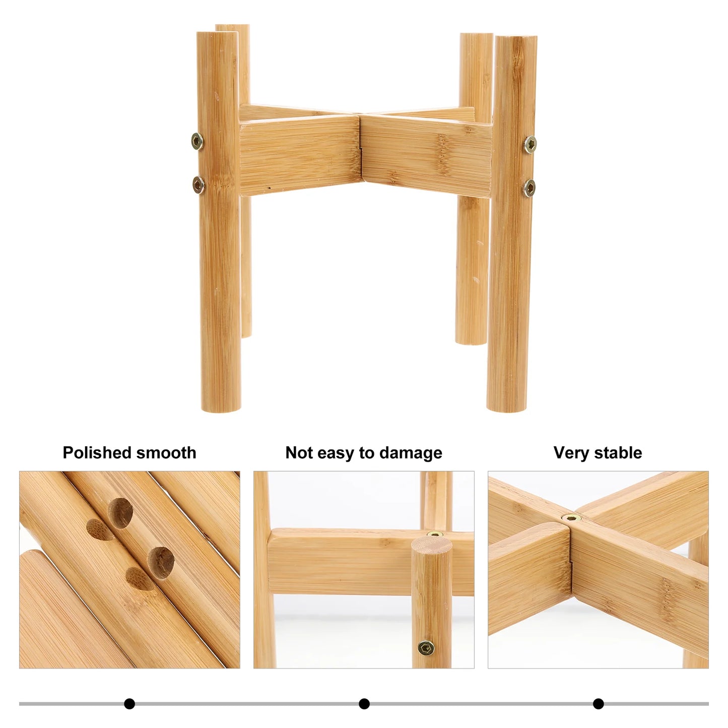 1 Set of Pet Bowl Support Rack Bamboo