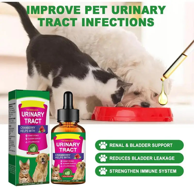 Powerful Cat Bladder Drops 60ml For Urinary Tract Care Powerful Bladder Stone Remover Promote Kidney Health Pet Health Care