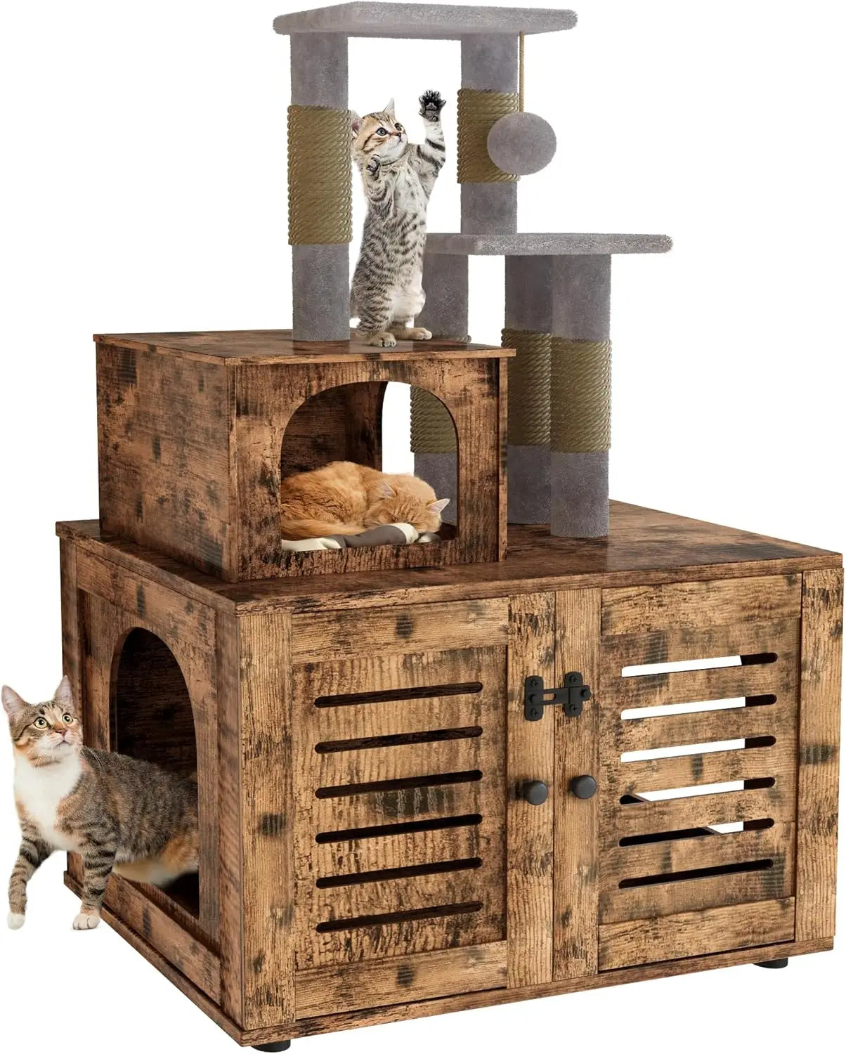 Cat Tree with  Litter Box Enclosure