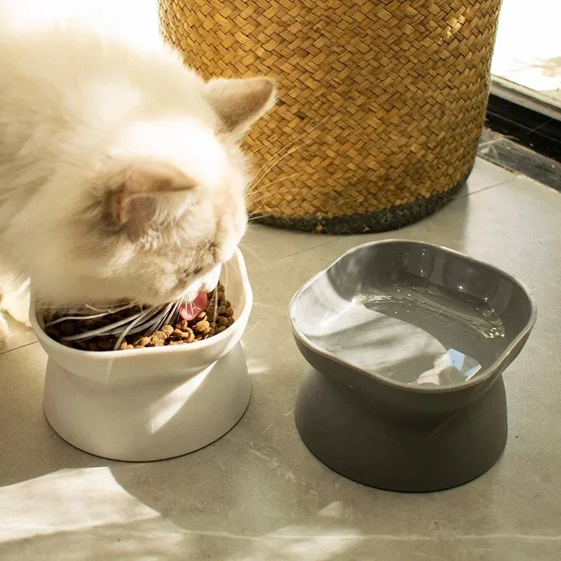 New Pet Food Bowl Cat Bowl Dog Bowl Pet  Oblique Mouth High Foot Protection Cervical Vertebra Dog Dog Cat Pot Pet Products