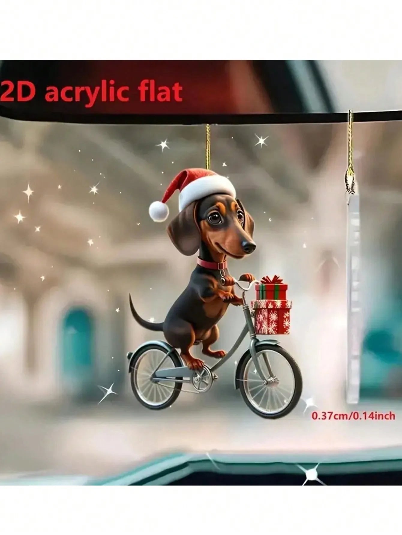 1PC acrylic dachshund Christmas decorations