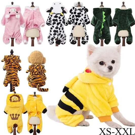 Winter Warm Dog Clothes Pet Clothes for Small Medium Dogs Chihuahua Teddy Puppy Cat Dinosaur Outfit Pet Dog Hoodies