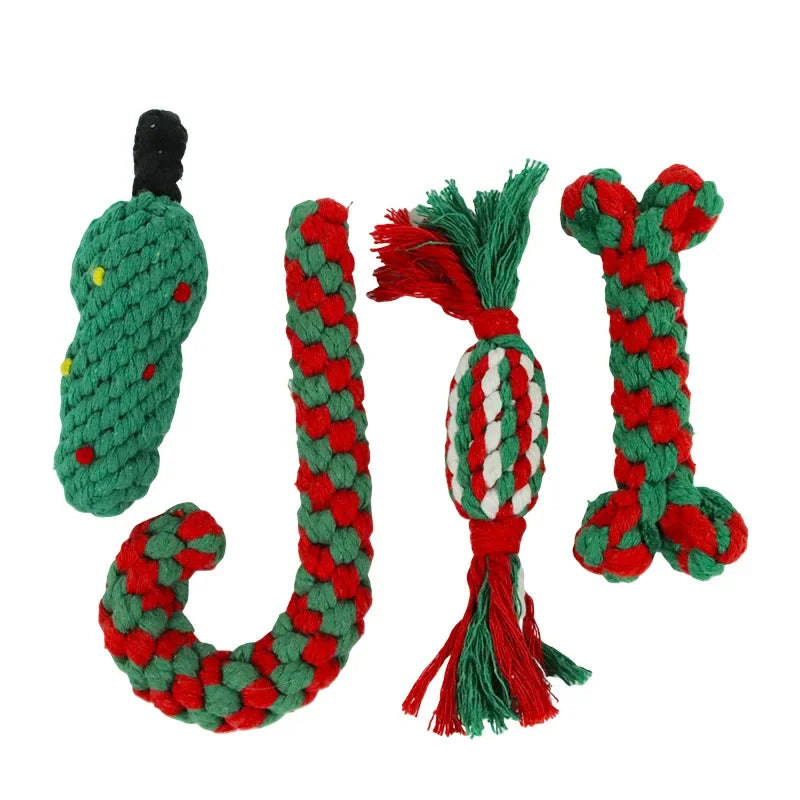 Christmas Dog Toys Braided