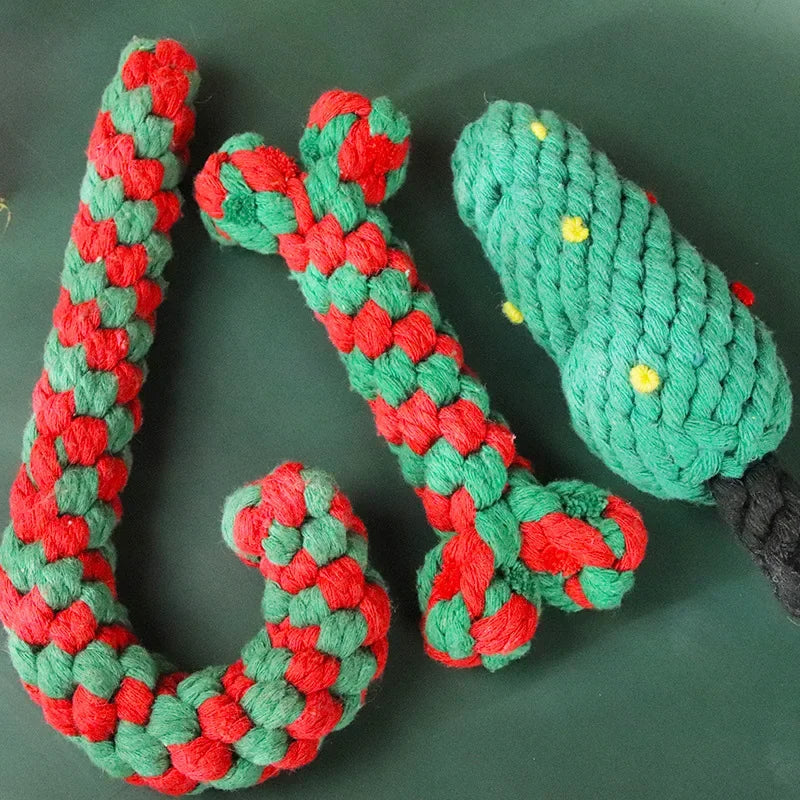 Christmas Dog Toys Braided