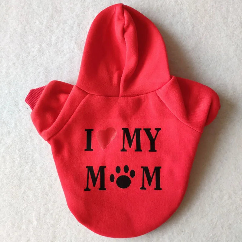 I LOVE MY MOM Dog Sweatshirt Hoodie