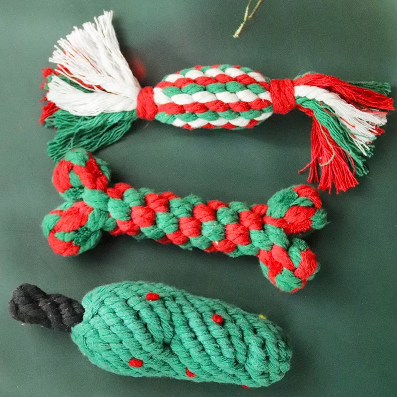 Christmas Dog Toys Braided