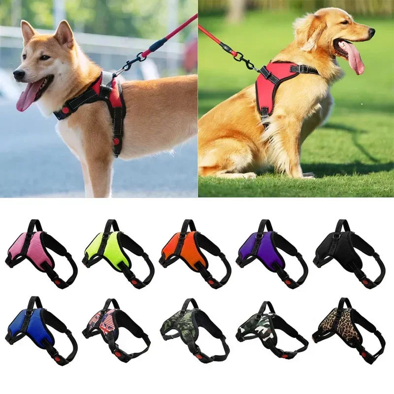 Pet Dogs Adjustable Harness  and leash Small and Large Dog Leash Reflective