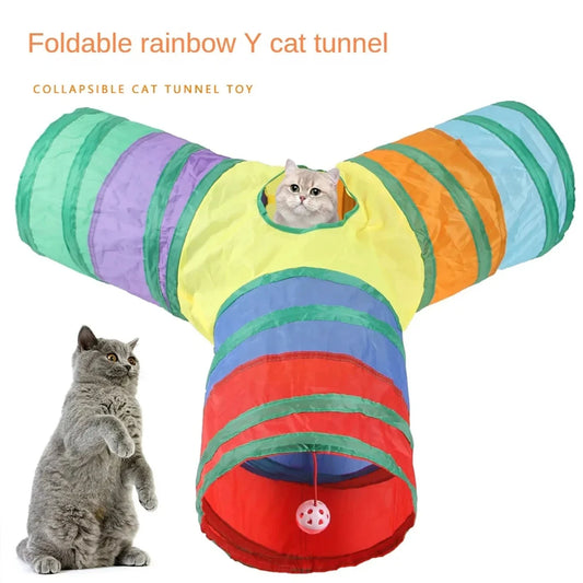 Breathable- Foldable S Shape Cat Tunnel Toy