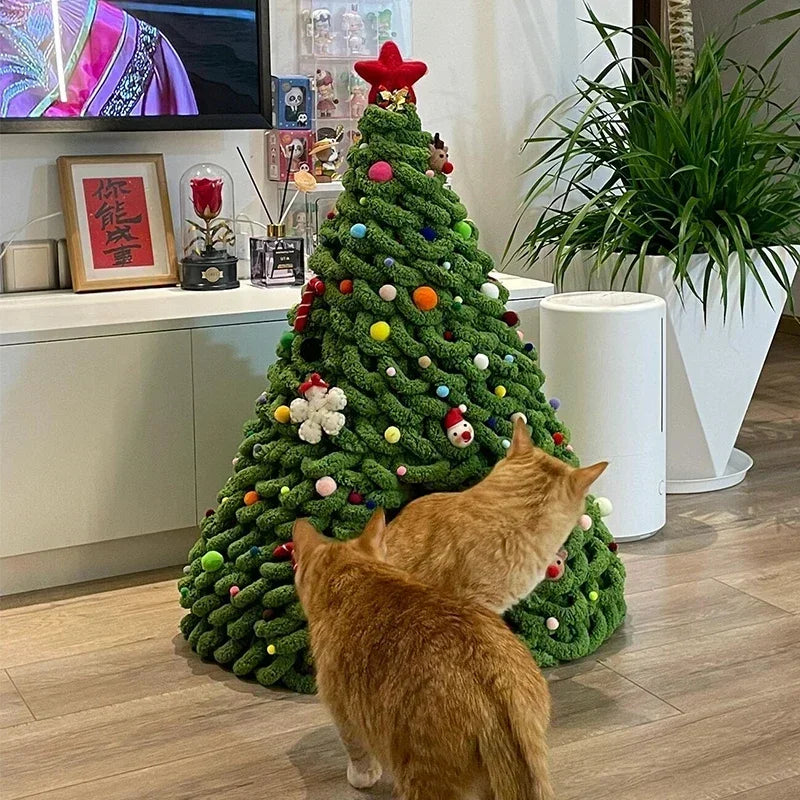 DIY Christmas Tree Cat Nest