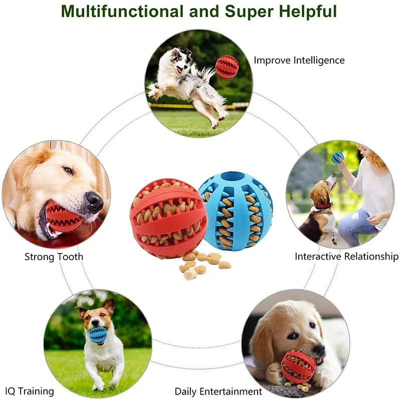 Elasticity Puppy Tooth Cleaning Rubber Food Ball Toy