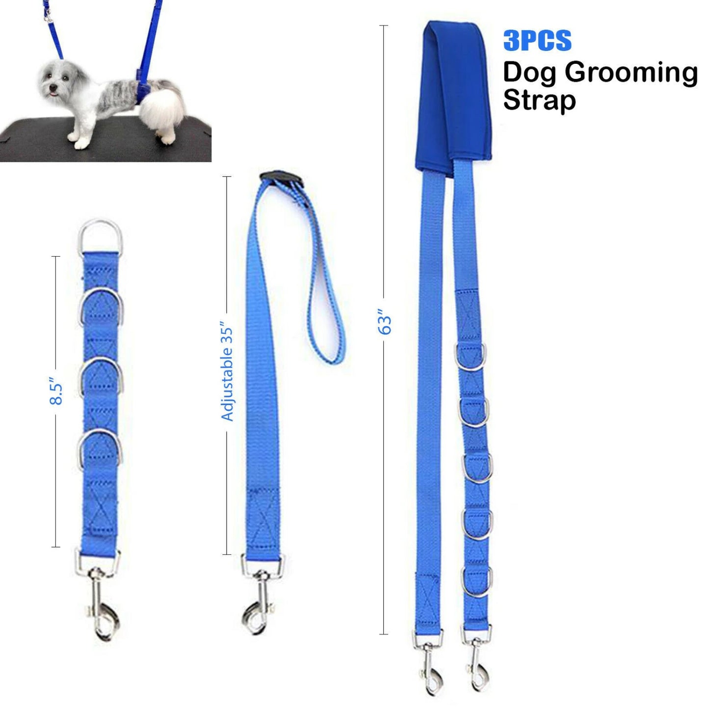 New Solid Dog Chain and Collar Set for Pet Grooming with Secure Leash