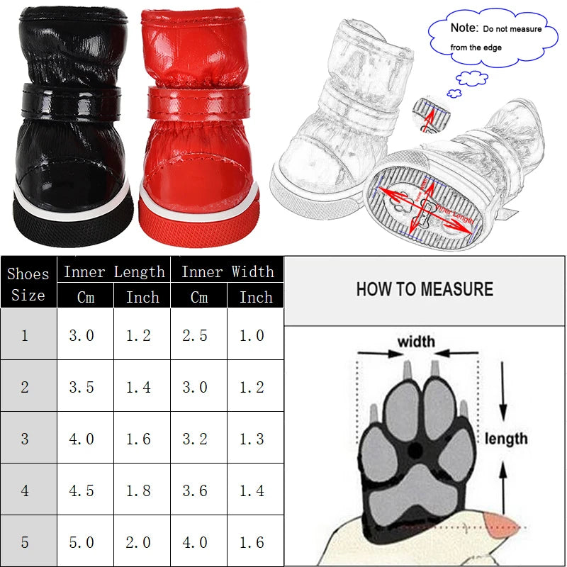 4Pcs/Set Pet Dog Winter Snow Boots