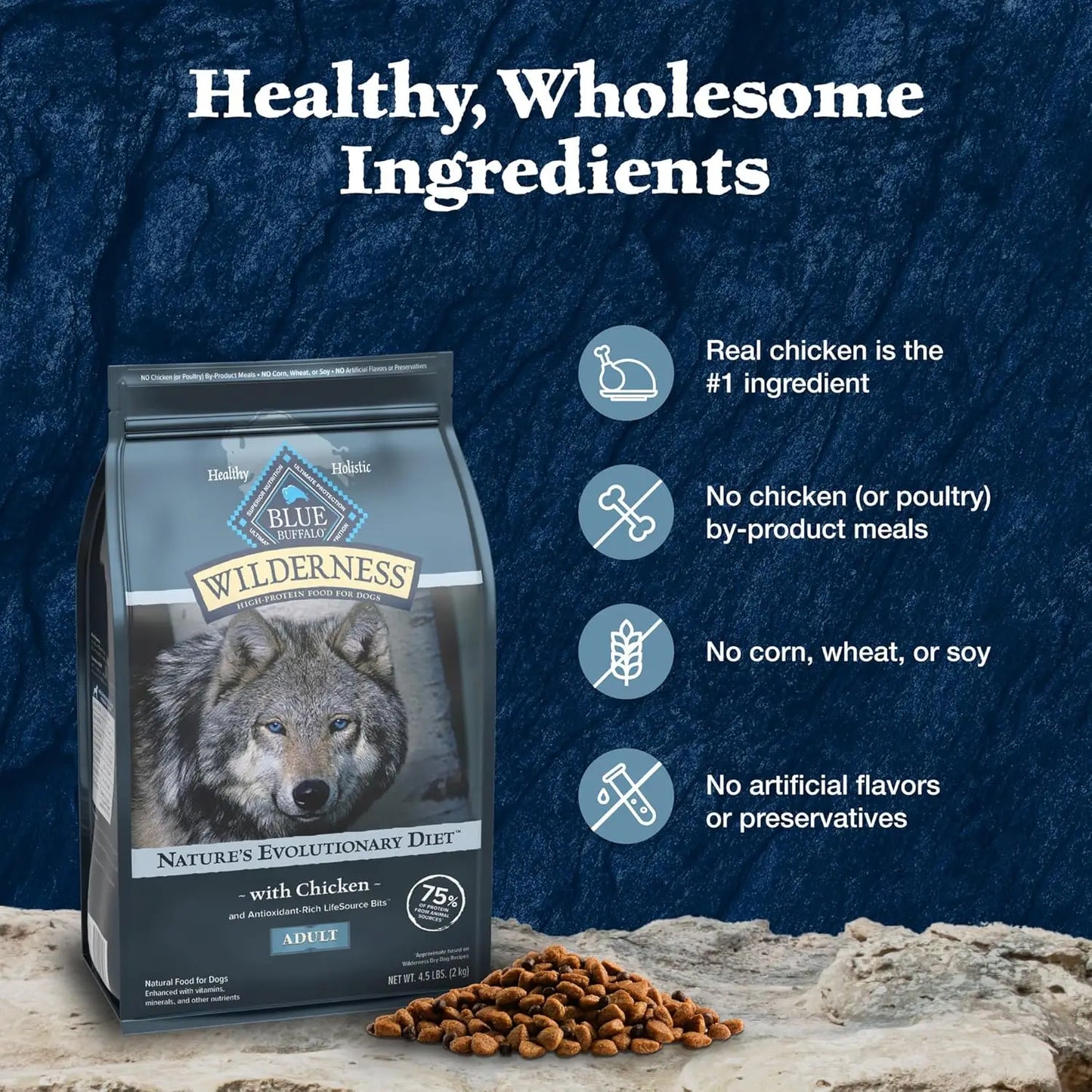 Natural High-Protein Dry Food for Adult Dogs,