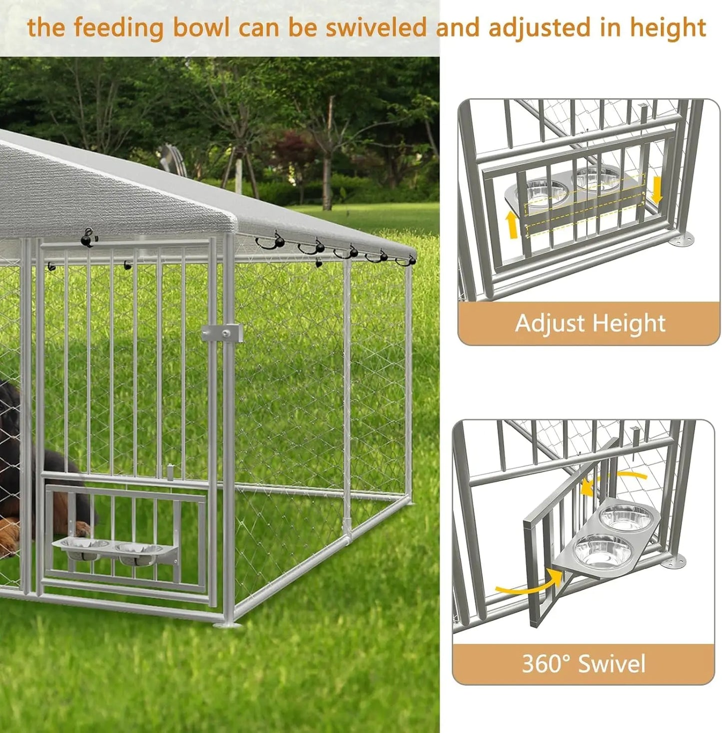 GNIXUU 10x10 Large Outdoor Dog Kennel,