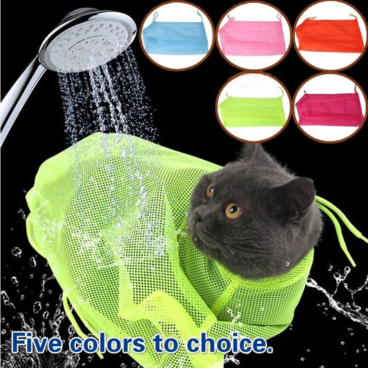 Mesh Cat Groom Bath Bag Adjustable