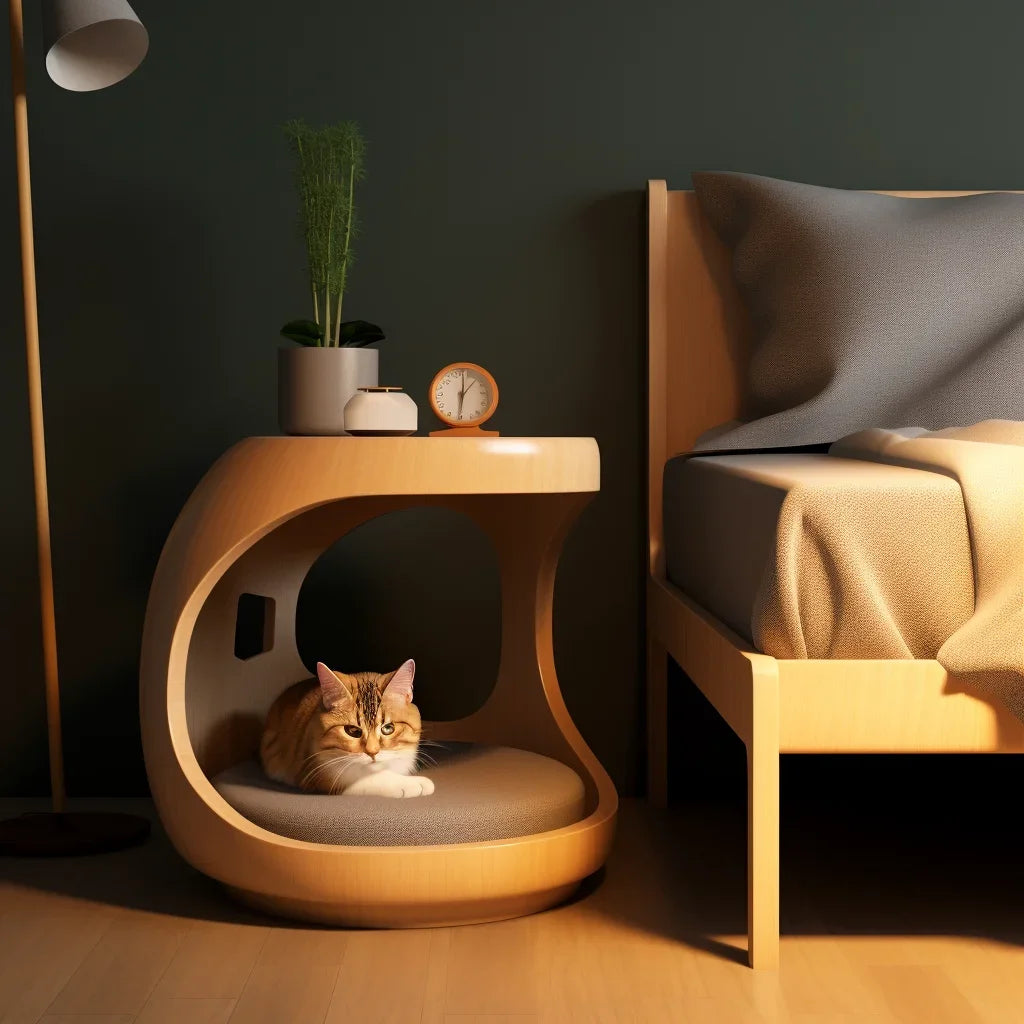 Cat Bed Tea Bedside Table