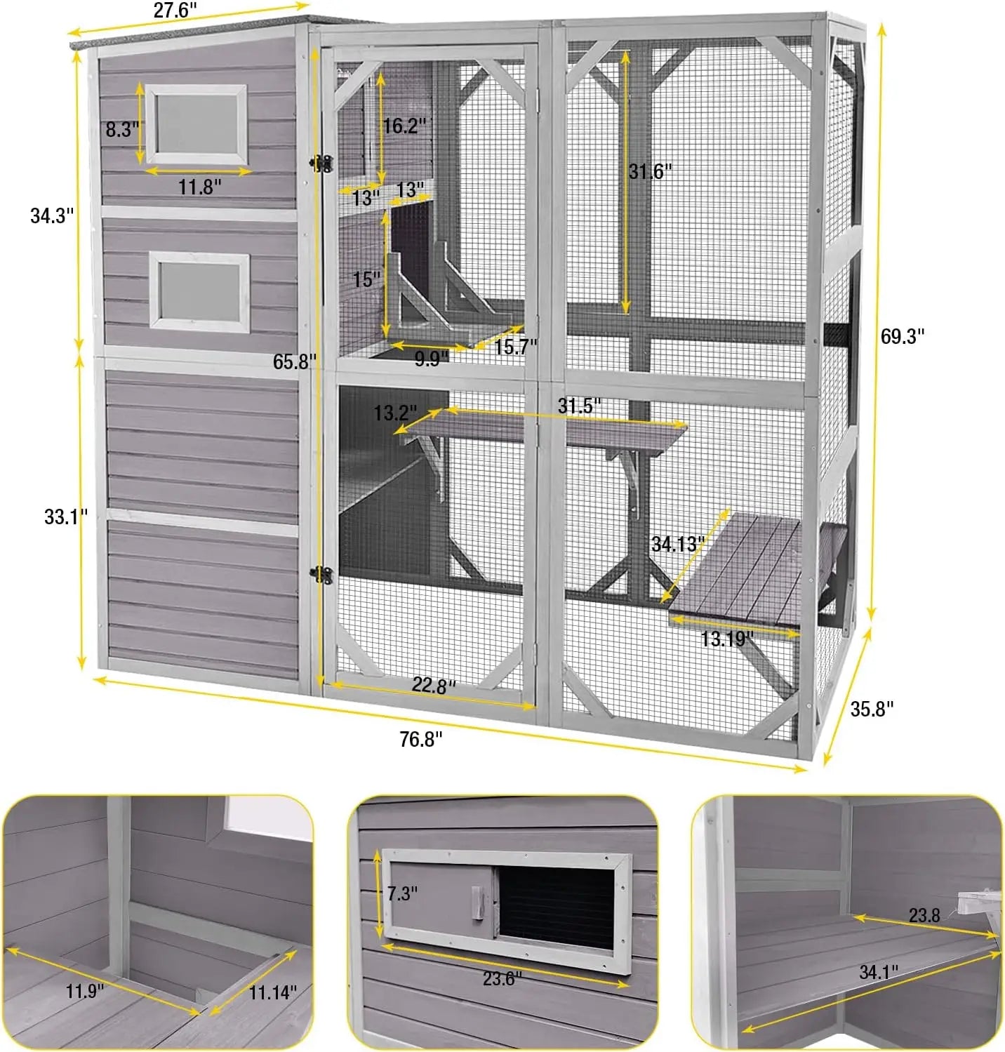 Large Cat Catio 4 Tiers Cat Enclosures