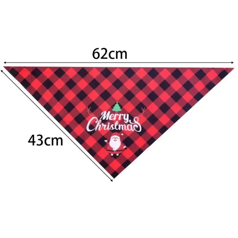 10/1PCS Christmas Print Dog Bandanas