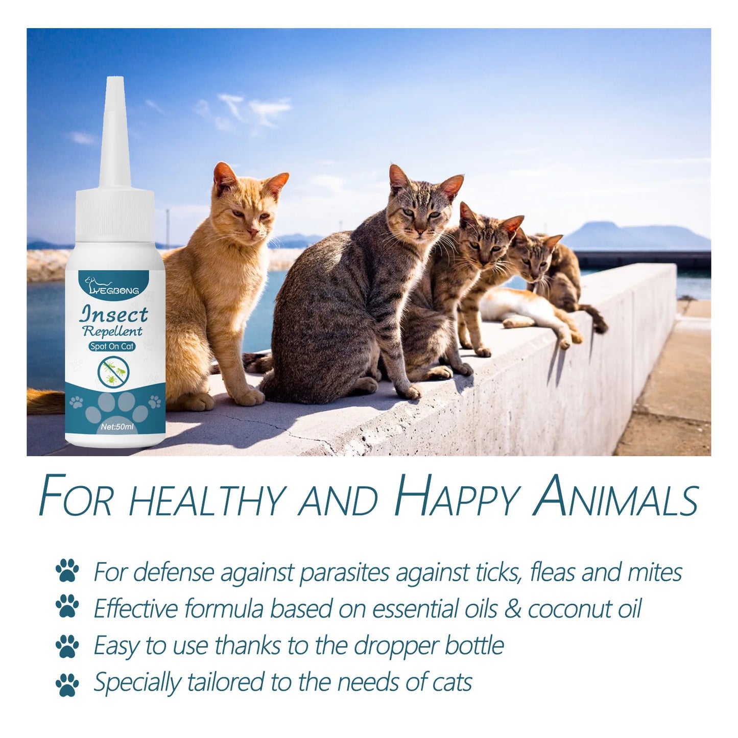 Anti Fleas Ticks Lice Mite Removal Ringworm Treatment Drops