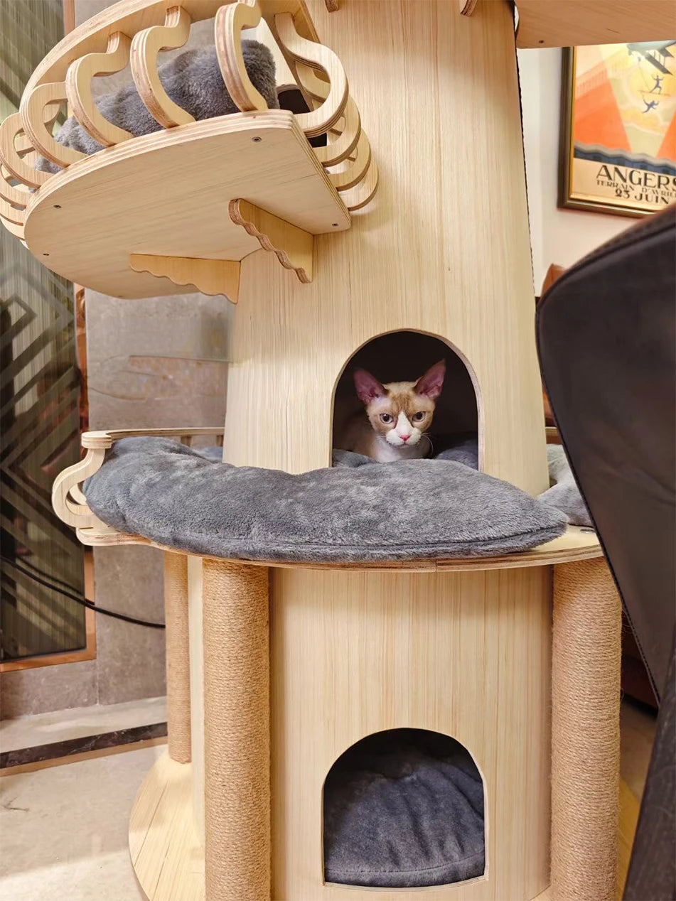 Solid Wood Cat Castle