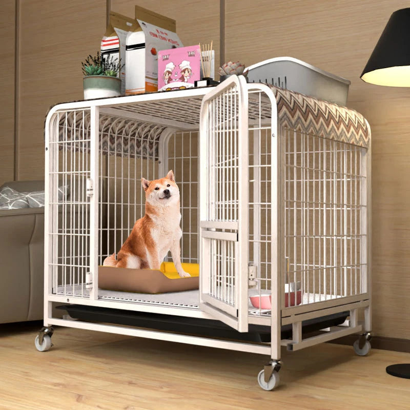 BOOTEELY Dog Kennels Heavy Duty Indestructible and Escape-Proof Dog Crate Cage Kennel for Large Dogs